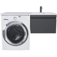 Тумба под раковину Uperwood Magenta 5930205164 45 см, подвесная, над стиральной машиной, черный матовый