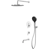 Душевой комплект Whitecross Y YSET07TOPCR 300 мм, со смесителем, хром