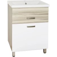 Тумба с раковиной дерево/белый глянец 60 см Style Line Ориноко ЛС-00000383 + ЛС-00000155