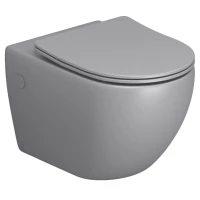 Унитаз подвесной Grossman GR-4411GLMS безободковый, с сиденьем микролифт, светло-серый матовый
