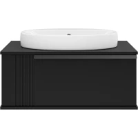 Тумба под раковину Brevita Savoy SAV-09080-0301Я 80 см, подвесная, со столешницей, черный матовый
