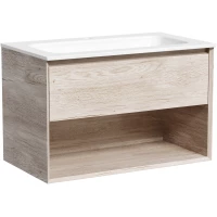 Тумба с раковиной Sancos Marmi 1.0 MR1.080EG + CN7012 81 см, подвесная, дуб галифакс