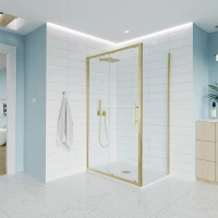 Душевой уголок Veconi Evo E1-SP-G-18080-01-C9 180x80 см, профиль золотой матовый, стекло прозрачное