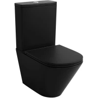 Унитаз-компакт Grossman GR-4450BMSQ безободковый, торнадо, с сиденьем микролифт, черный матовый