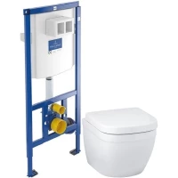 Комплект подвесной унитаз Grohe Euro Ceramic 39206000 + 39330001 + система инсталляции Villeroy & Boch 92246100