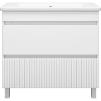 Тумба под раковину Misty Мира П-Мир-01090-012Я 86,6 см, напольная, белый матовый