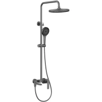 Душевая система Vincea VSFS-413GM 250 мм, со смесителем, вороненая сталь