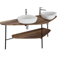 Консоль с раковинами VitrA Plural 64043 со столешницей, темный дуб