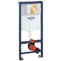 Инсталляция для унитаза Grohe Skate Cosmopolitan S 39750001 + 37535GL0 с кнопкой смыва, холодный рассвет глянец