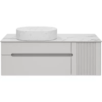 Тумба под раковину Brevita Pallisandro PAL-50120-501П2Я 118,5 см L, подвесная, серый матовый