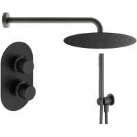 Душевой комплект Plumberia Selection IXO KITXOT18NOKING 300 мм, с термостатом, черный матовый