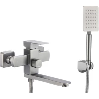 Смеситель для ванны Fmark FS8104 с душевым гарнитуром, сатин