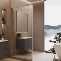 Душевая перегородка Vincea Walk-In VLSW-1H VLSW-1H900MRG 90 см, профиль золотой матовый, стекло зеркальное