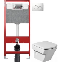 Комплект подвесной унитаз Roca Hall 346627000 + 801622004 + система инсталляции Tece 9300302 + 9240921