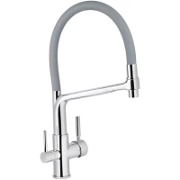 Смеситель для кухни Viko V-5606 с подключением к фильтру, гибким изливом, хром/серый