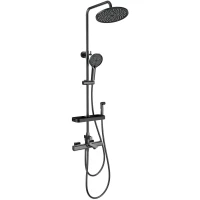 Душевая система Wonzon & Woghand Solid WW-C3011-A1-BGG 255 мм, с термостатом, темный графит матовый