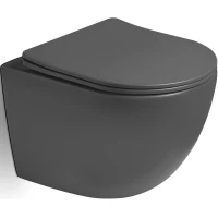 Унитаз подвесной Vincea Globo VT1-14STMA безободковый, торнадо, с сиденьем микролифт, антрацит матовый