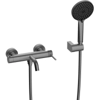 Смеситель для ванны Lemark Karelia LMF-2022S-GM с душевым гарнитуром, графит матовый