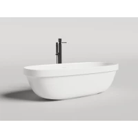 Ванна из литьевого мрамора Salini S-Stone Greca In 104821M 180x80 см, отдельностоящая, белый матовый