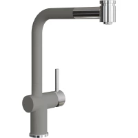 Смеситель для кухни Florentina Палермо 317.08H.1223.305 с выдвижным изливом, нержавеющая сталь/грей