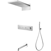 Душевой комплект Boheme Fusion 130-2-CR 230 мм, со смесителем, хром