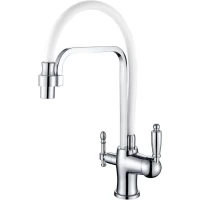 Смеситель для кухни Zorg ZR 342-8 YF с подключением к фильтру, гибким изливом, хром