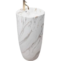 Раковина Rea Anya REA-U5803 45x45 см, напольная, белый мрамор