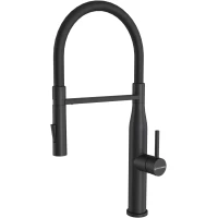 Смеситель для кухни KuchenStern Kern E 406BL40 CoolStart, с гибким изливом, черный матовый