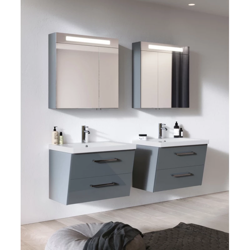Зеркальный шкаф 65x75 см светло-серый глянец Verona Susan SU601LG21