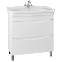 Тумба с раковиной белый глянец 86 см Санта Сатурн 700198 + Modeph85