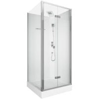 Душевая кабина Ceruttispa BELLA90T 90x90x225 см, без крыши, низкий поддон, профиль хром, стекло прозрачное