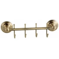 Планка с крючками Fixsen Retro FX-83805А-4 для ванны, бронза
