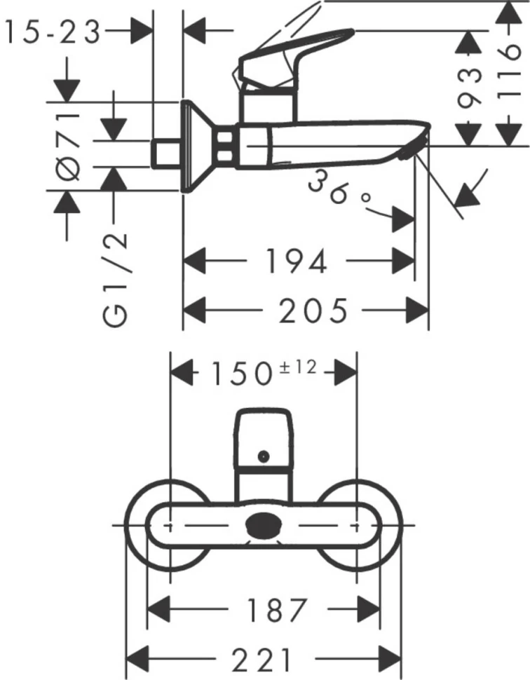 Смеситель для раковины Hansgrohe Logis 71225000 - фото 2