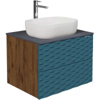 Тумба с раковиной дуб веллингтон/бриз матовый 65 см Grossman Альба 106502 + GR-3020