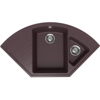 Кухонная мойка Ulgran Marta 1000-06 100x55 см, угловая, трюфель
