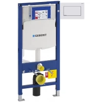 Инсталляция для унитаза Geberit Duofix Sigma 30 111.300.00.5 + 111.815.00.1 + 115.893.JT.1 с кнопкой смыва, белый матовый/хром/белый матовый
