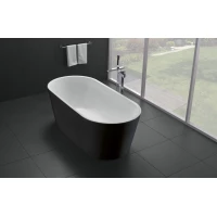 Акриловая ванна BelBagno BB71-1700-NERO-W0 170x80 см, отдельностоящая, черный матовый/белый