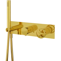 Смеситель для ванны Remer Chrono CH97D3DO встраиваемый, с душевым гарнитуром, золотой 