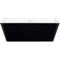 Акриловая ванна Lagard Vela Black Agate lgd-vla-ba 168x80 см, отдельностоящая, черный