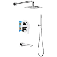 Душевой комплект Aquatek Бетта AQ1173CR 250 мм, со смесителем, хром