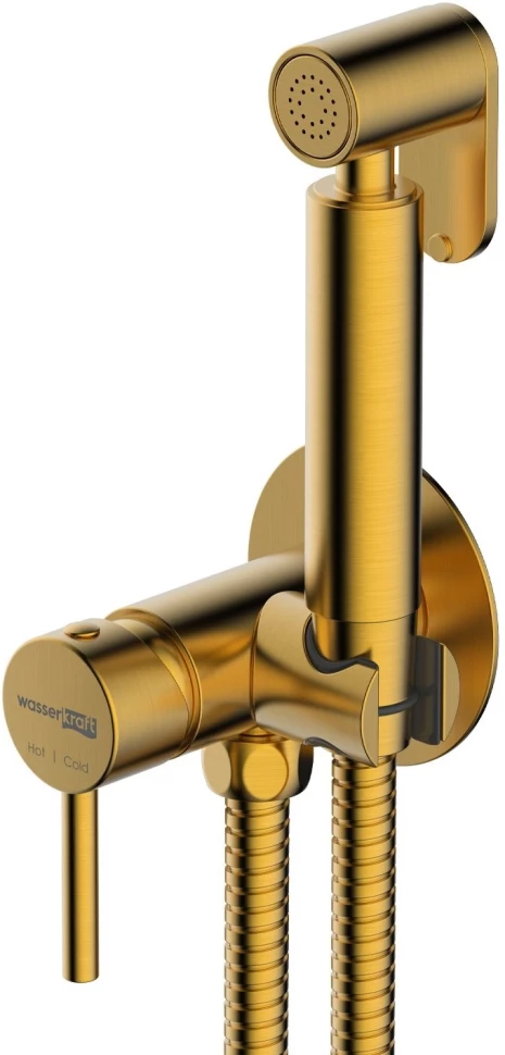 гигиенический душ wasserkraft a70838 со смесителем золото Гигиенический комплект WasserKRAFT A70838