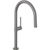 Смеситель для кухни Kludi Reef 50851N275 с выдвижным изливом, оружейная сталь матовый