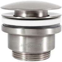 Донный клапан для раковины Hansberge H107NK универсальный, никель