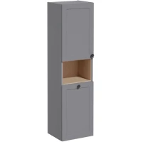 Пенал VitrA Root Classic 68519 подвесной L, с бельевой корзиной, серый матовый