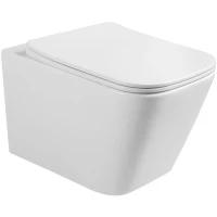 Унитаз подвесной MEER MR-2105 безободковый, с сиденьем микролифт, белый