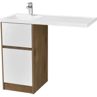 Тумба с раковиной белый глянец/дуб рустикальный 105 см Акватон Лондри 1A267001LHDR0 + 1A274901LH010 + 1A72833KLH01L