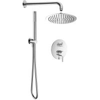 Душевой комплект AQUAme AQM8404CR 300 мм, со смесителем, хром