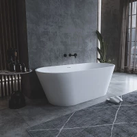 Ванна из литьевого мрамора Cezares Comfort Solid Surface CZR-COMFORT-170-75-53-SSB 170x75 см, отдельностоящая, белый матовый