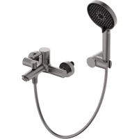 Смеситель для ванны Wonzon & Woghand Solo WW-639032-1-BGM с душевым гарнитуром, темный графит матовый