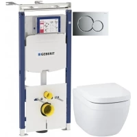 Комплект подвесной унитаз Grohe Euro Ceramic 39328000 + 39330001 + система инсталляции Geberit 111.362.00.5 + 115.770.21.5